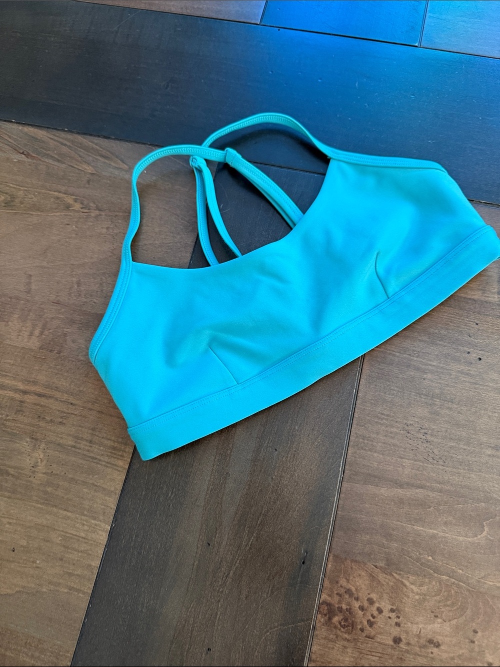 ALO Yoga Strappy Sports Bra - Turquoise Blue